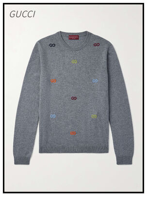 グレー（灰色）系 L GUCCI(グッチ) ニット・セーター(メンズ