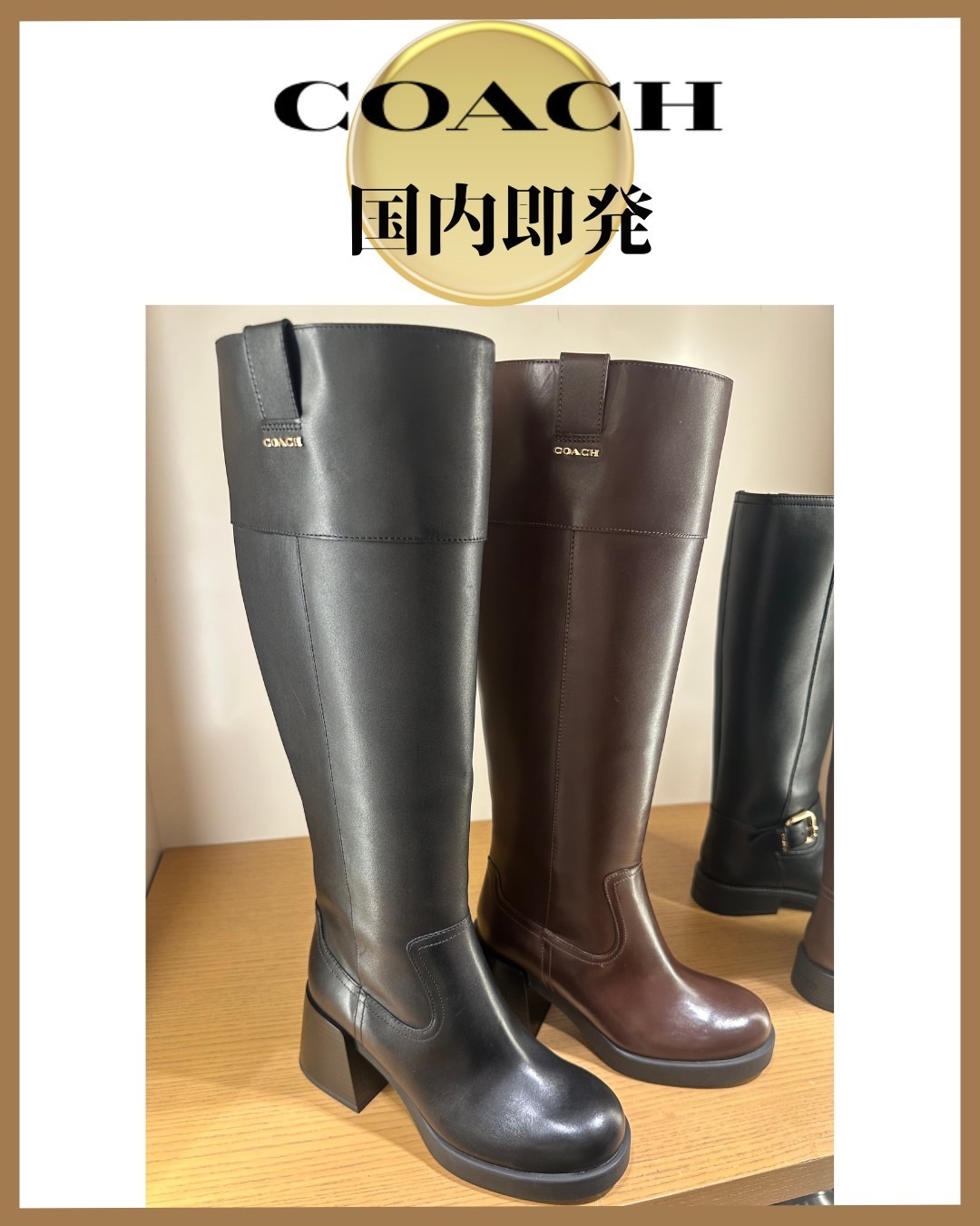 COACH ブロック ヒール トール ブーツ CCH23 ☆国内即発 正規品 (Coach