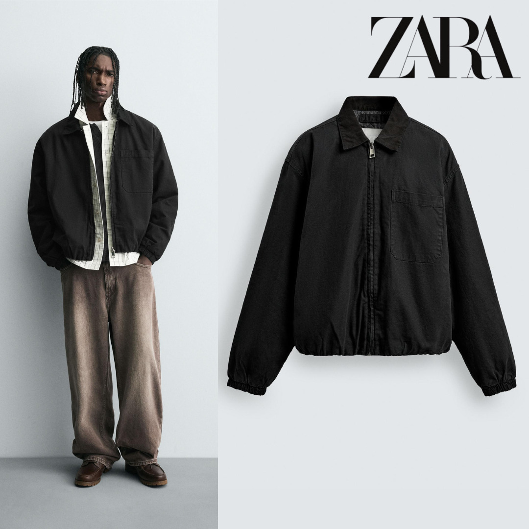 ZARA］リラックスフィットジップアップジャケット (ZARA/フリース