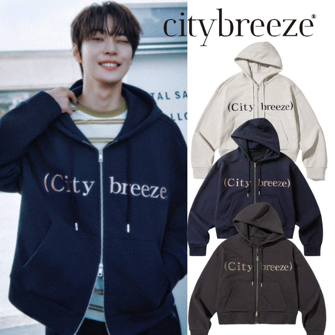 NCT ドヨン着用☆Citybreeze Mute Logo Hooded Zip-Up_3COLORS