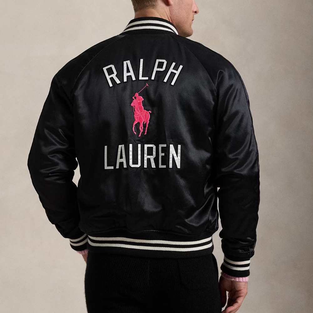 人気の逸品 Polo Ralph Lauren ピンクポニー サテン ジャケット (POLO
