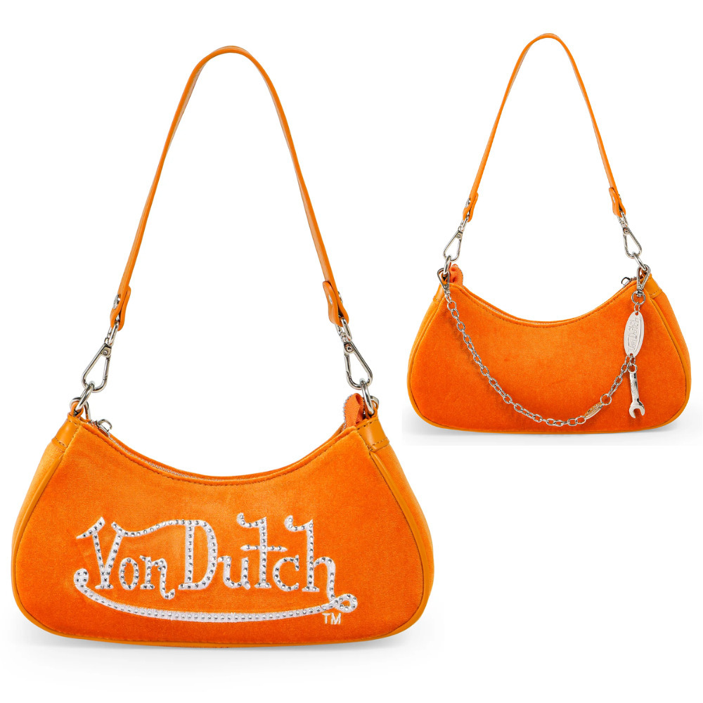 Von Dutch】 ベロア ロゴ ショルダーバッグ 関税送料込 (Von Dutch
