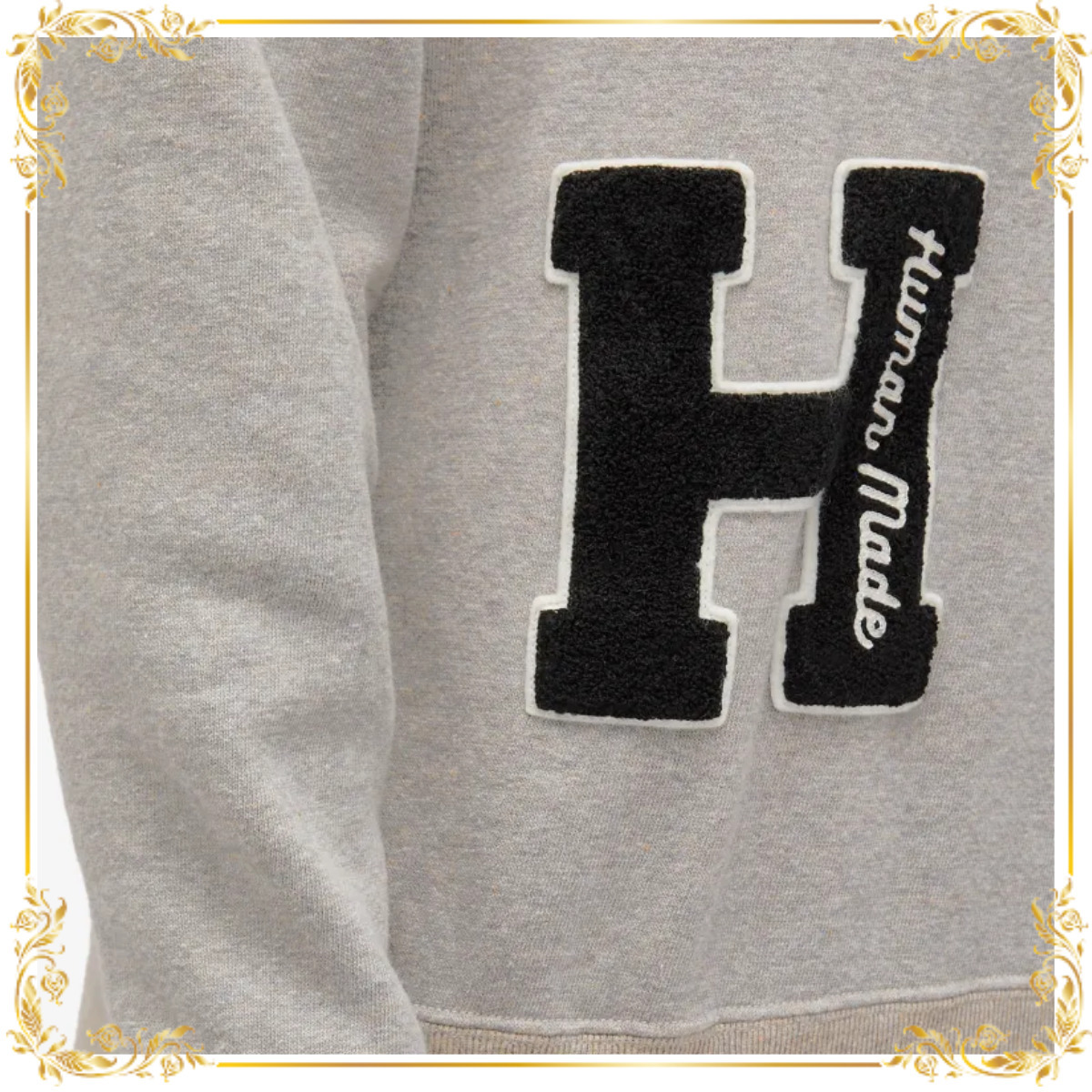 HUMAN MADE スウェットシャツ ロゴ ワッペン グレー*関送込 (HUMAN