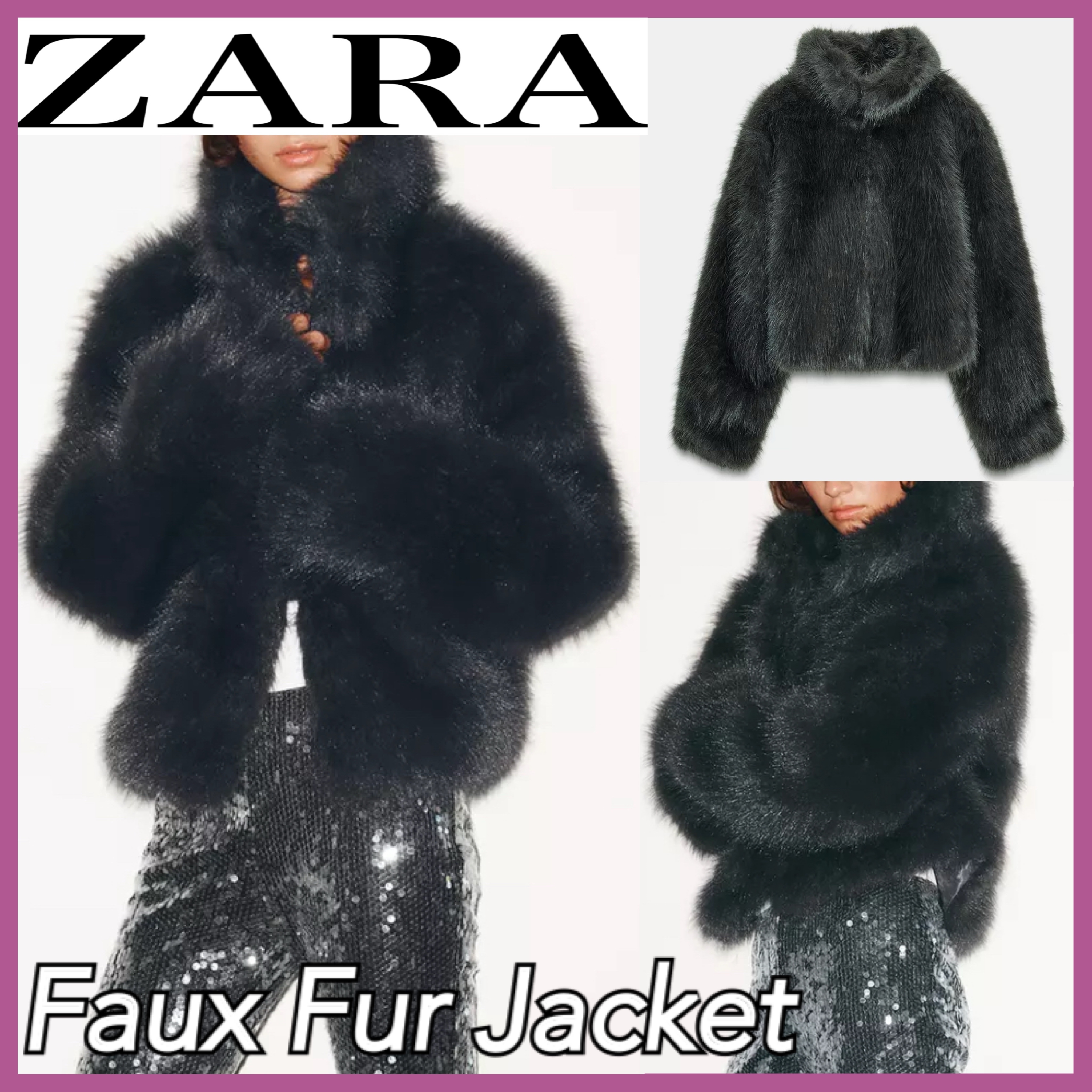 送料関税込み☆ZARA/ザラ☆ボリューム フェイクファージャケット (ZARA