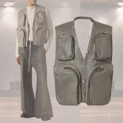 レザー（本革） RICK OWENS(リックオウエンス) ベスト・ジレ(メンズ