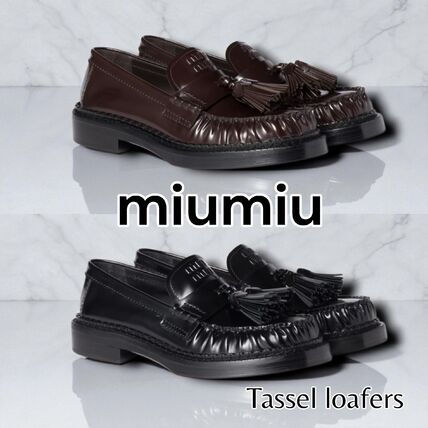 モカシン 24.5cm MiuMiu(ミュウミュウ) 靴・シューズ(レディース