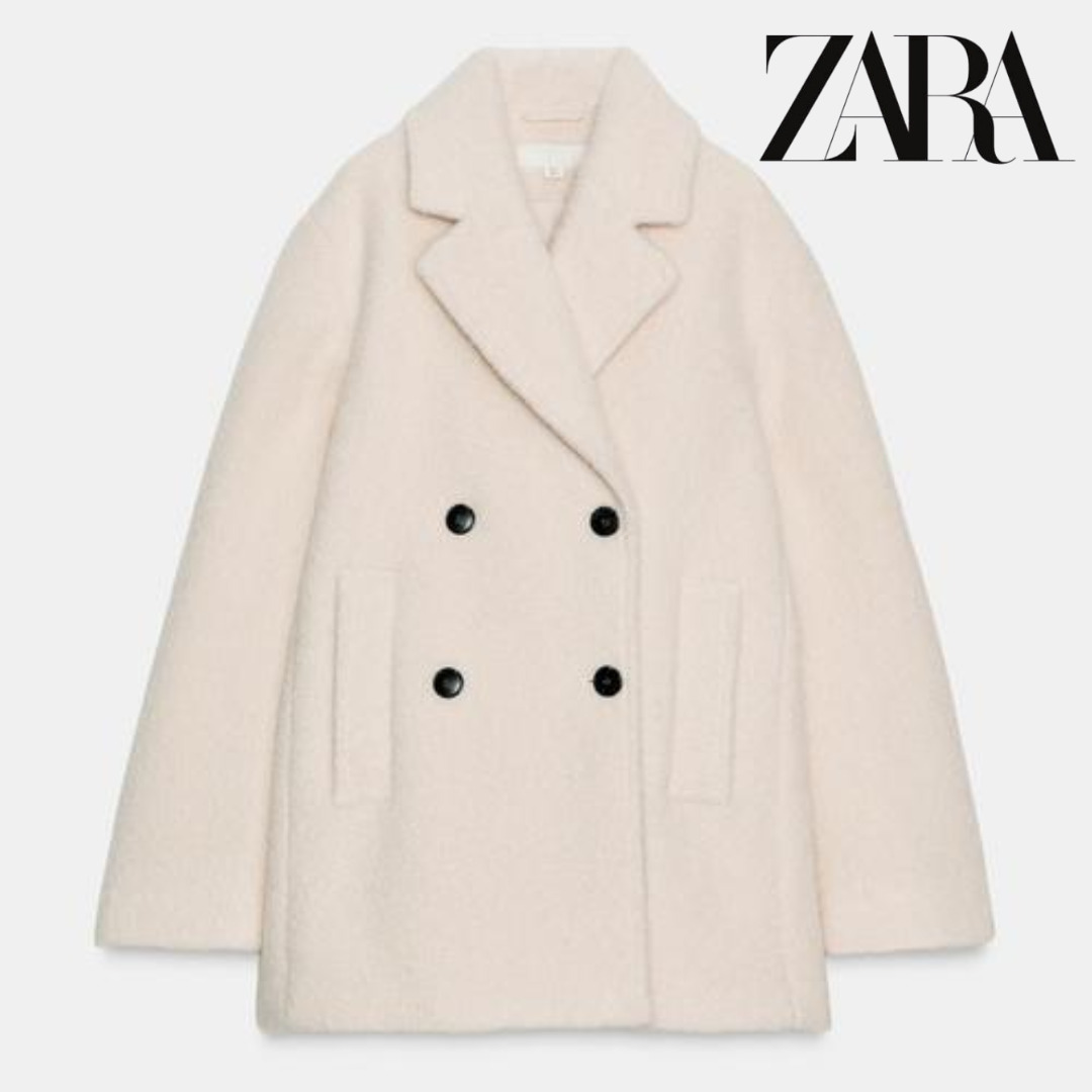 ZARA］ブークレダブルブレストミディ丈コート (ZARA/コート) 8073/328
