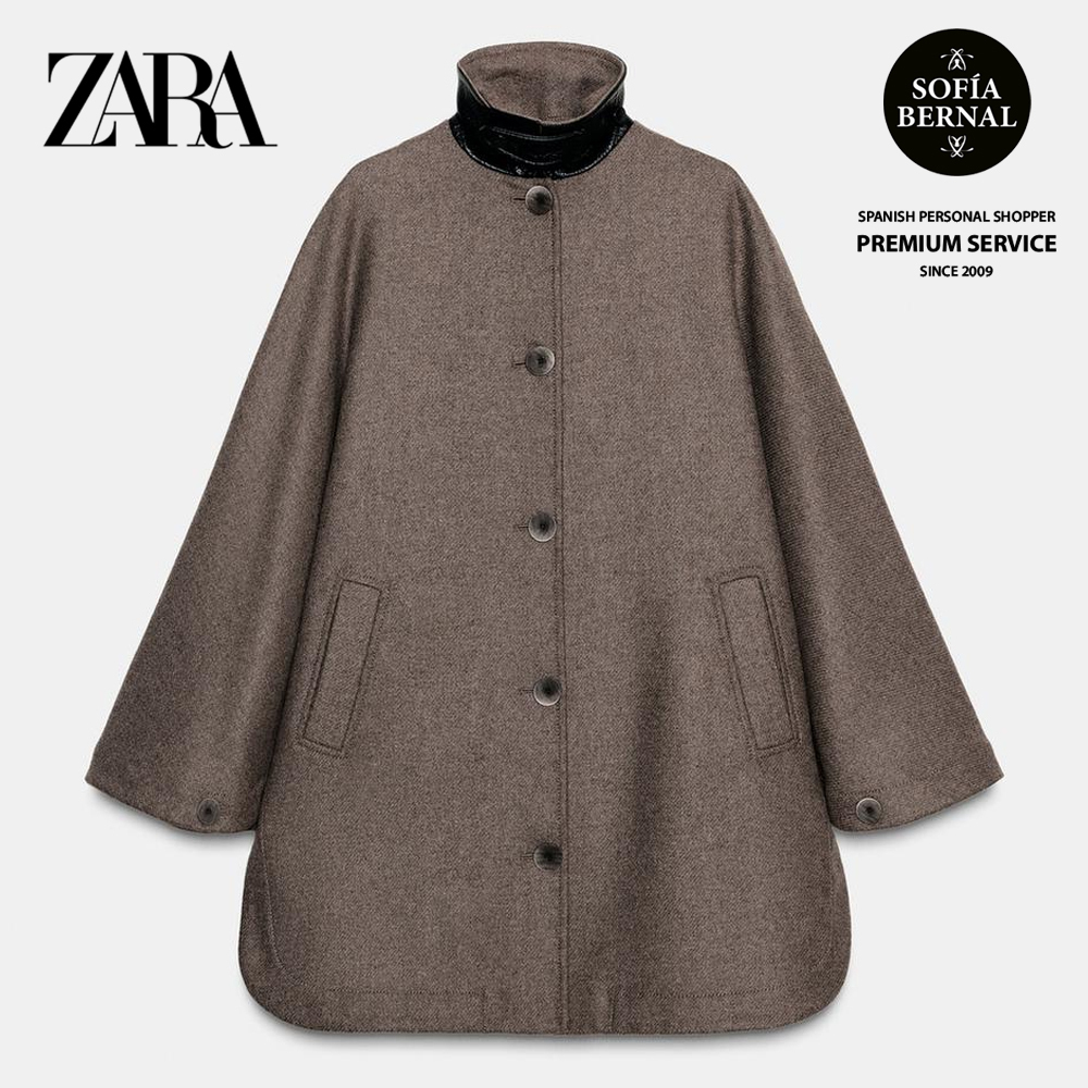 ZARA ウールケープコート コントラストカラー (ZARA/ジャケット) 8468