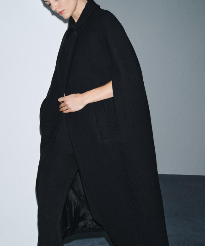 ZARA ZWコレクション 限定版 ウールブレンド ケープコート 新作 (ZARA