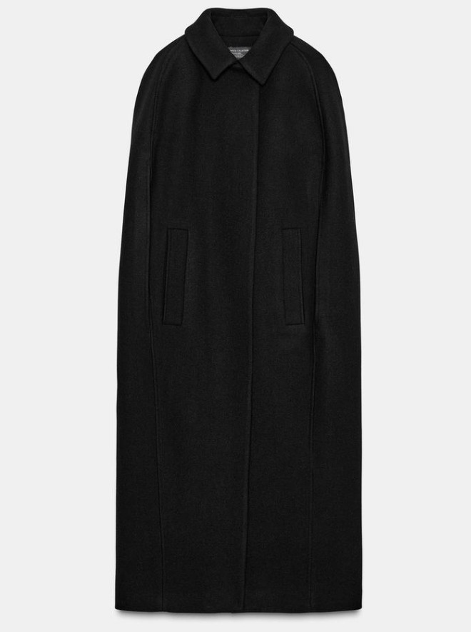 ZARA ZWコレクション 限定版 ウールブレンド ケープコート 新作 (ZARA