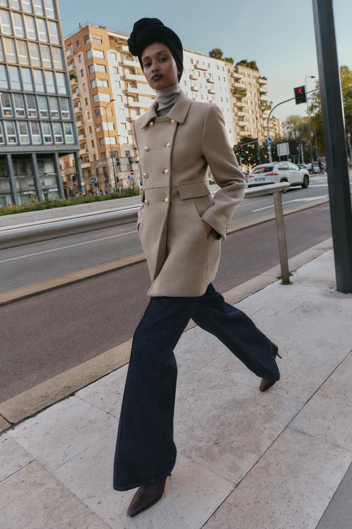 ZARA】ウールダブルブレストショートコート (ZARA/コート) 124780343