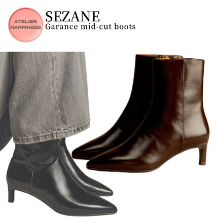 SezaneセザンヌCollete スムーズレザーロングブーツ 38 24cm Adèle