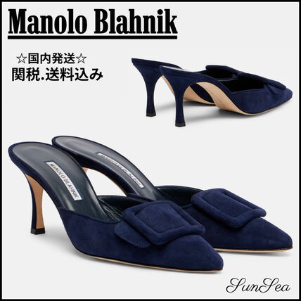 スエード Manolo Blahnik(マノロブラニク) サンダル・ミュール