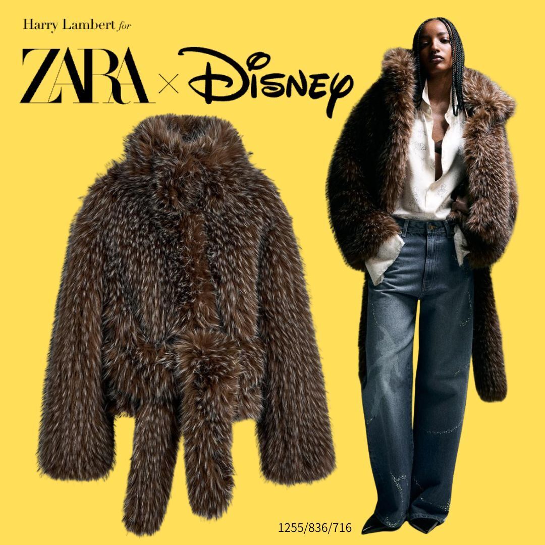 ZARA】 Zara x Disney フェイクファーショートコート (ZARA/コート