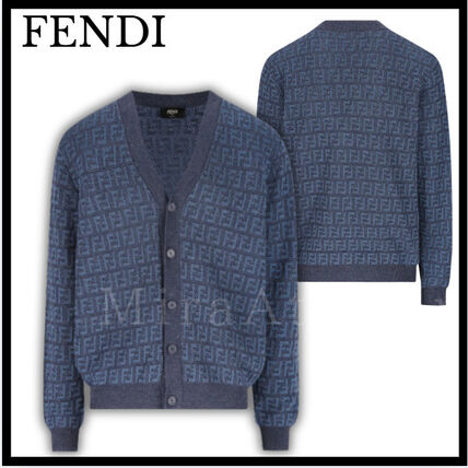 ブルー（青）系 M FENDI(フェンディ) ニット・セーター(メンズ