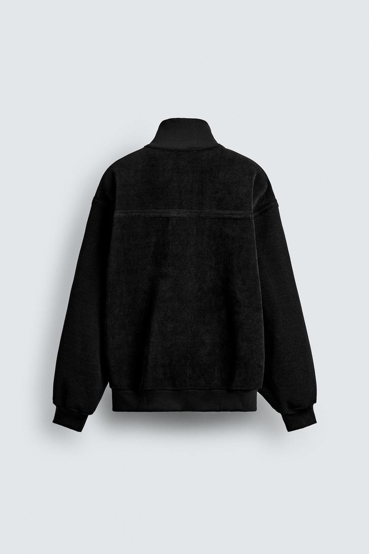 ZARA】コーデュロイジップネック スウェットシャツ (ZARA/スウェット