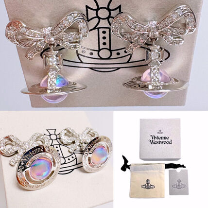 Vivienne Westwood OCTAVIE リボン&オーブ 立体 ロゴ ピアス (Vivienne