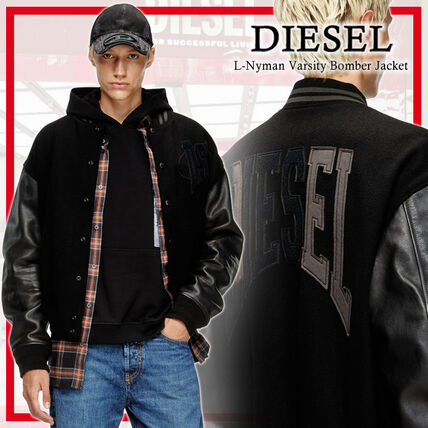 異素材ミックス DIESEL(ディーゼル) スタジャン(メンズ) - ブランド