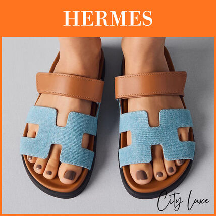 バイカラー HERMES(エルメス) サンダル・ミュール(レディース