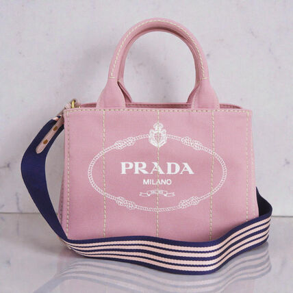 ピンク系 PRADA CANAPA(プラダ カナパ) トートバッグ(レディース