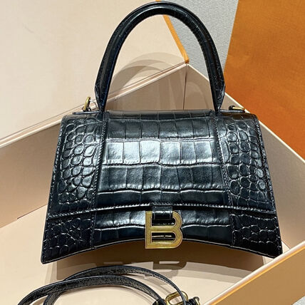 クロコ バッグ BALENCIAGA HOURGLASS(バレンシアガ アワーグラス