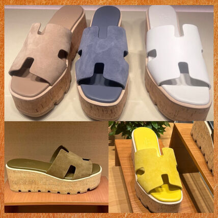 イエロー（黄色）系 HERMES(エルメス) サンダル・ミュール(レディース