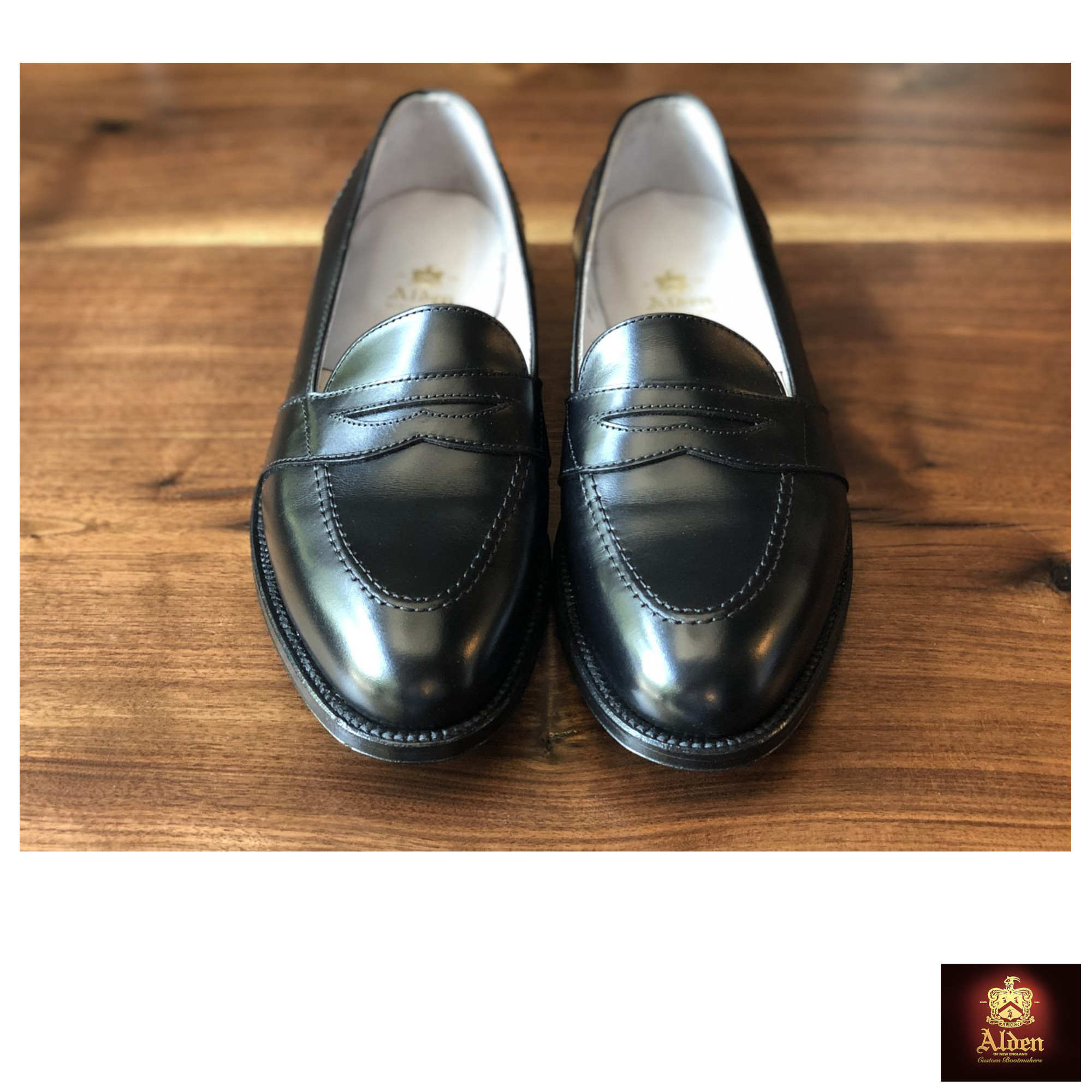 Alden] 681 アバディーン ブラックカーフ ペニーローファー (ALDEN