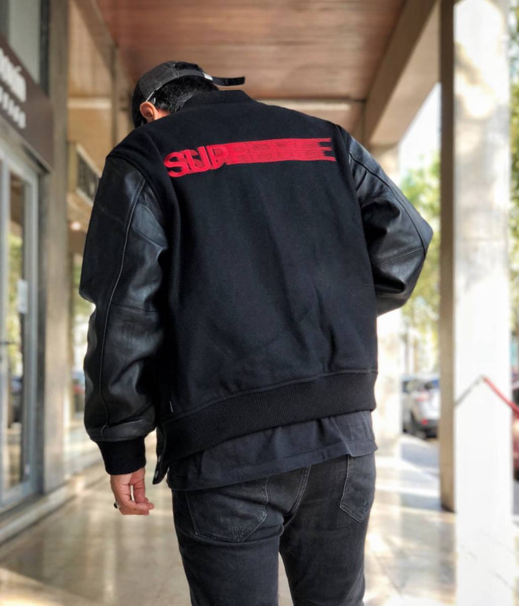 Supreme Motion Logo Varsity Jacket Black シュプリーム ロゴ