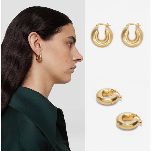 関込】新作◇JIL SANDER ジルサンダー◇ロゴ フープピアス (Jil Sander