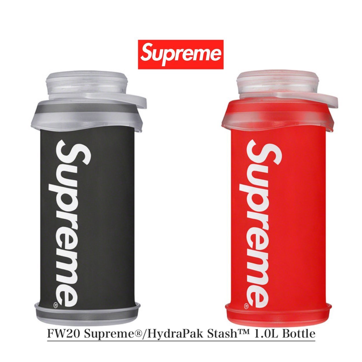FW20 Supreme HydraPak Stash 1.0L Bottle - 畳み式ボトル 水筒