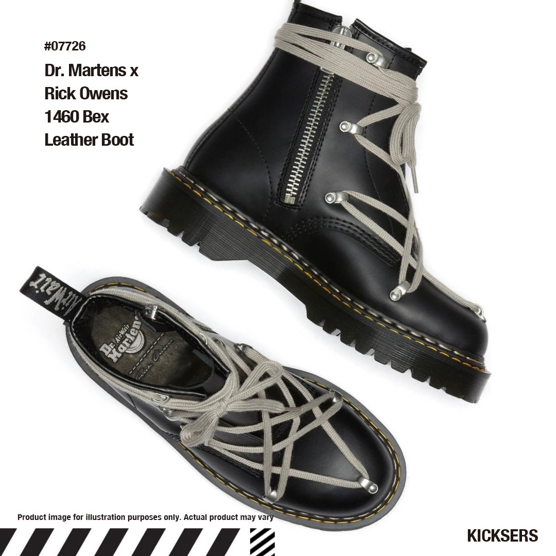 人気話題コラボ！Dr. Martens x Rick Owens 1460 Leather Boot (Dr