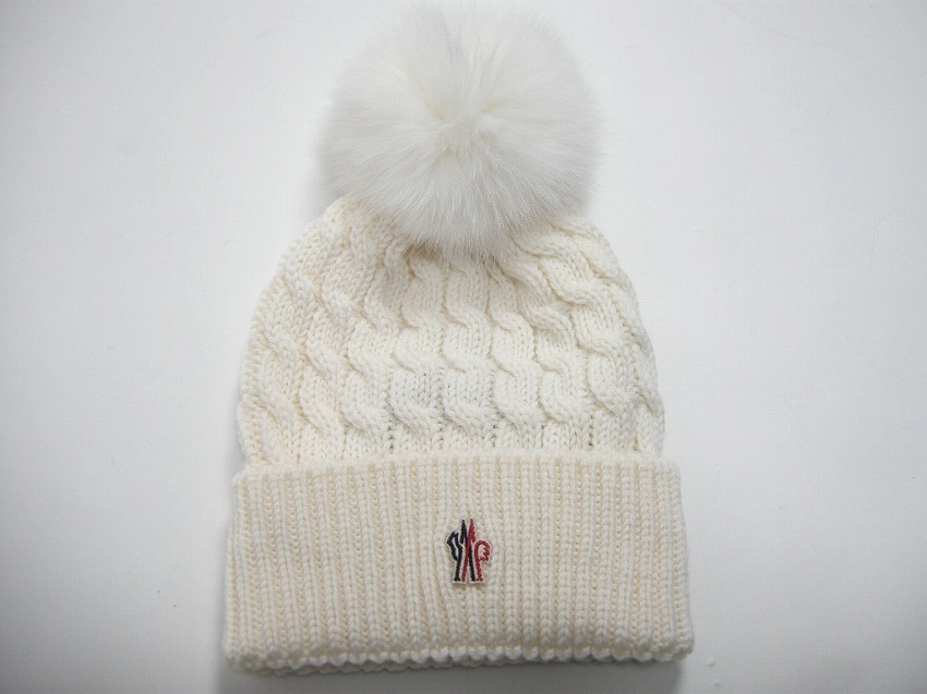 スノーホワイト❀MONCLER 国内正規品 フォックスファーウールハット