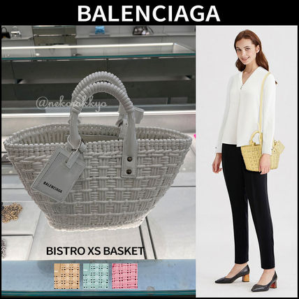 グリーン（緑）系 BALENCIAGA(バレンシアガ) かごバッグ(レディース
