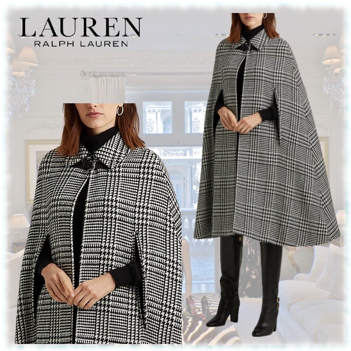 新作! Ralph Lauren(ラルフ)グレンチェック ケープコート (Ralph