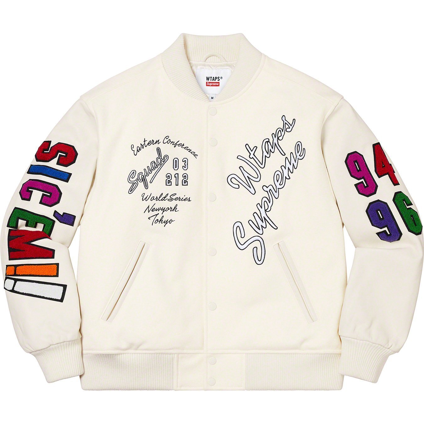 Supreme WTAPS Varsity Jacket White シュプリーム スタジャン