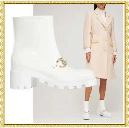 ホワイト（白）系 GUCCI(グッチ) ショートブーツ・ブーティ(レディース