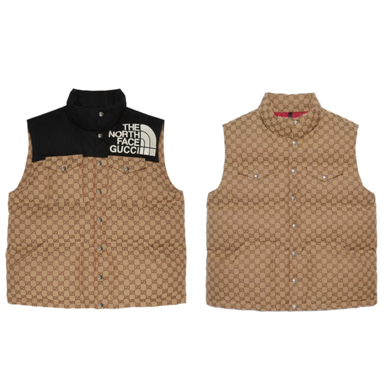 グッチ x ザ・ノースフェイス☆GGロゴパデッドダウンベスト (GUCCI