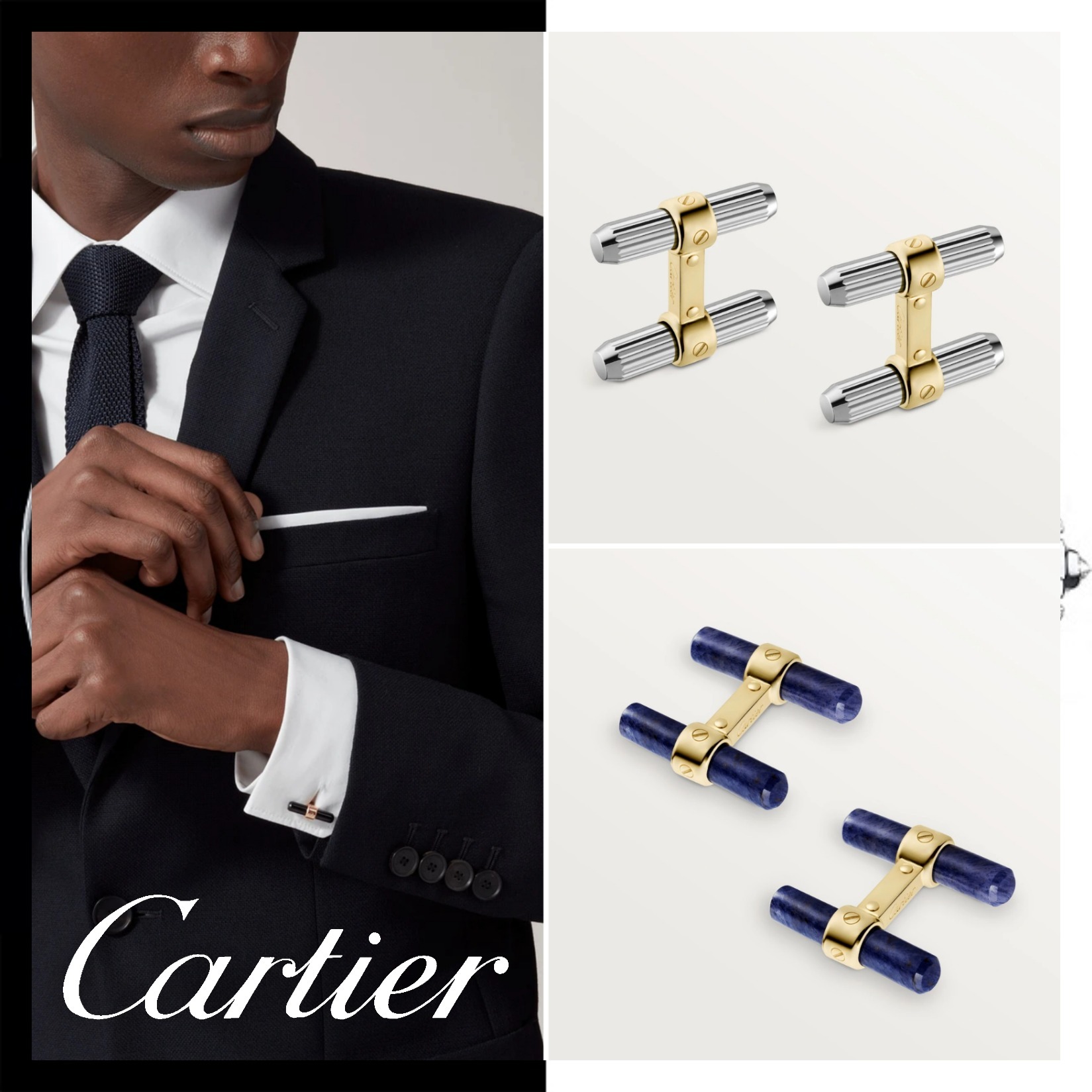 すぐ届く! 【Cartier】 サントス ドゥ カルティエ カフス 関税込