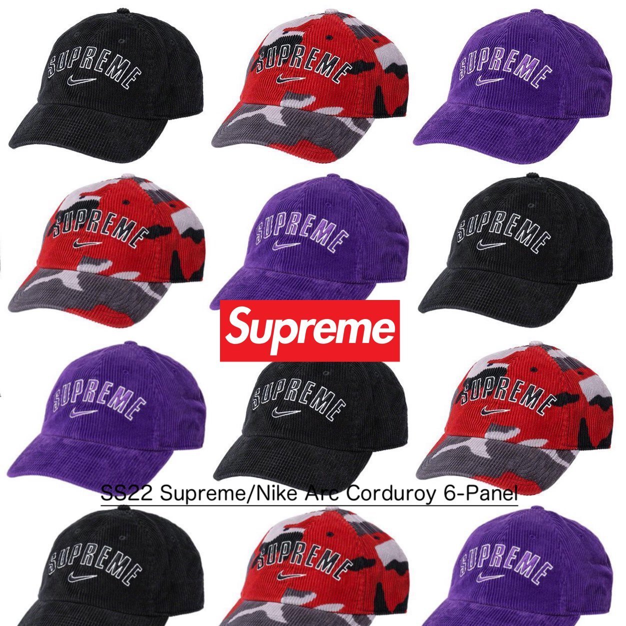 SS22 Supreme Nike Arc Corduroy 6-Panel - ナイキ キャップ (Supreme