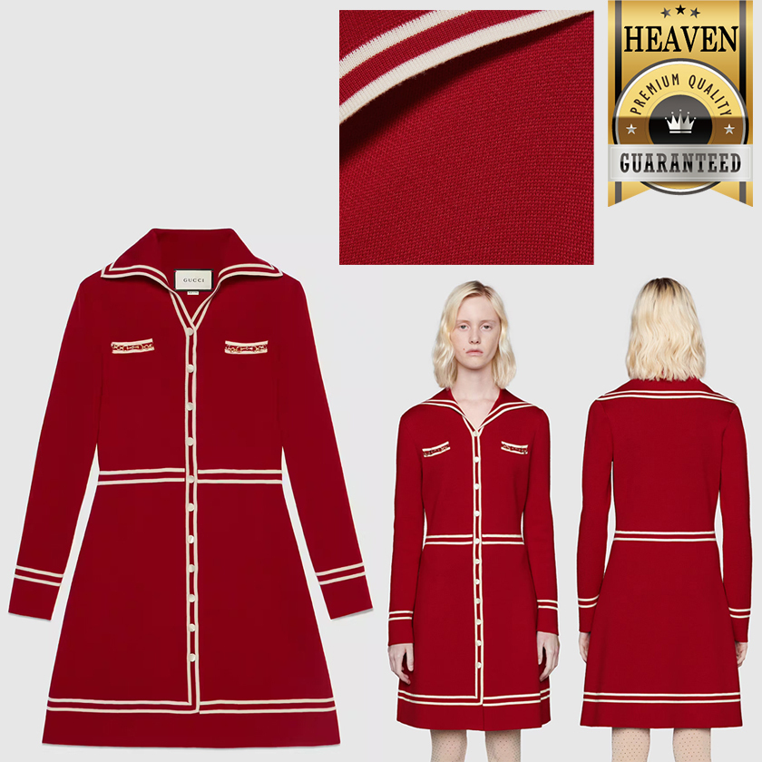 累積売上総額第1位【GUCCI☆グッチ】コントラストトリム ドレス