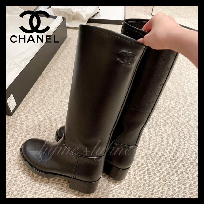 コーディネートの引き締め役に♪】シャネル ロングブーツ (CHANEL