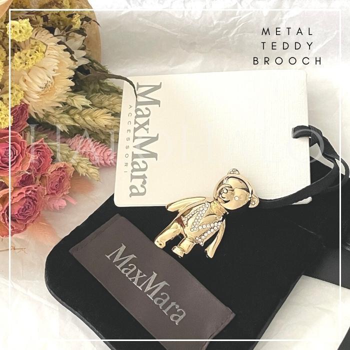 新品 MaxMara SHINYメタル テディ ブローチ balloon MAX MARA】SHINY