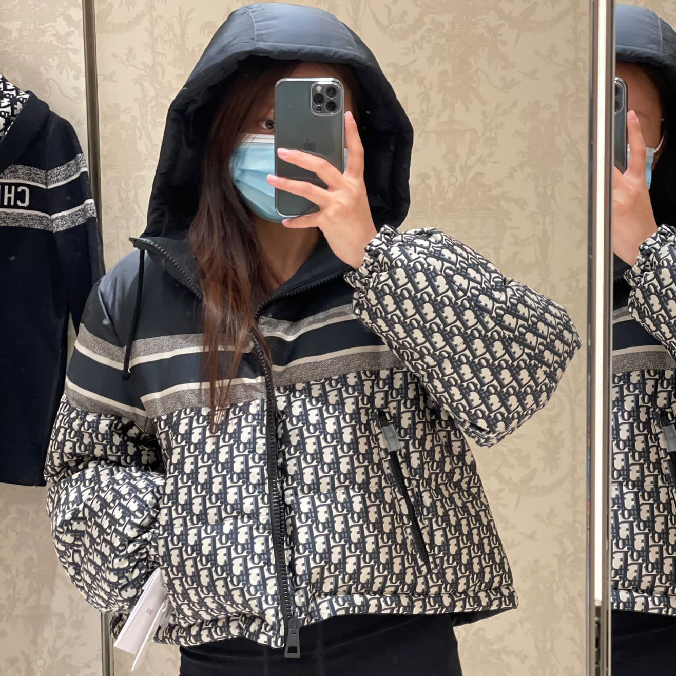 Dior パファージャケット《Dior Oblique》リバーシブル 青 直営 (Dior