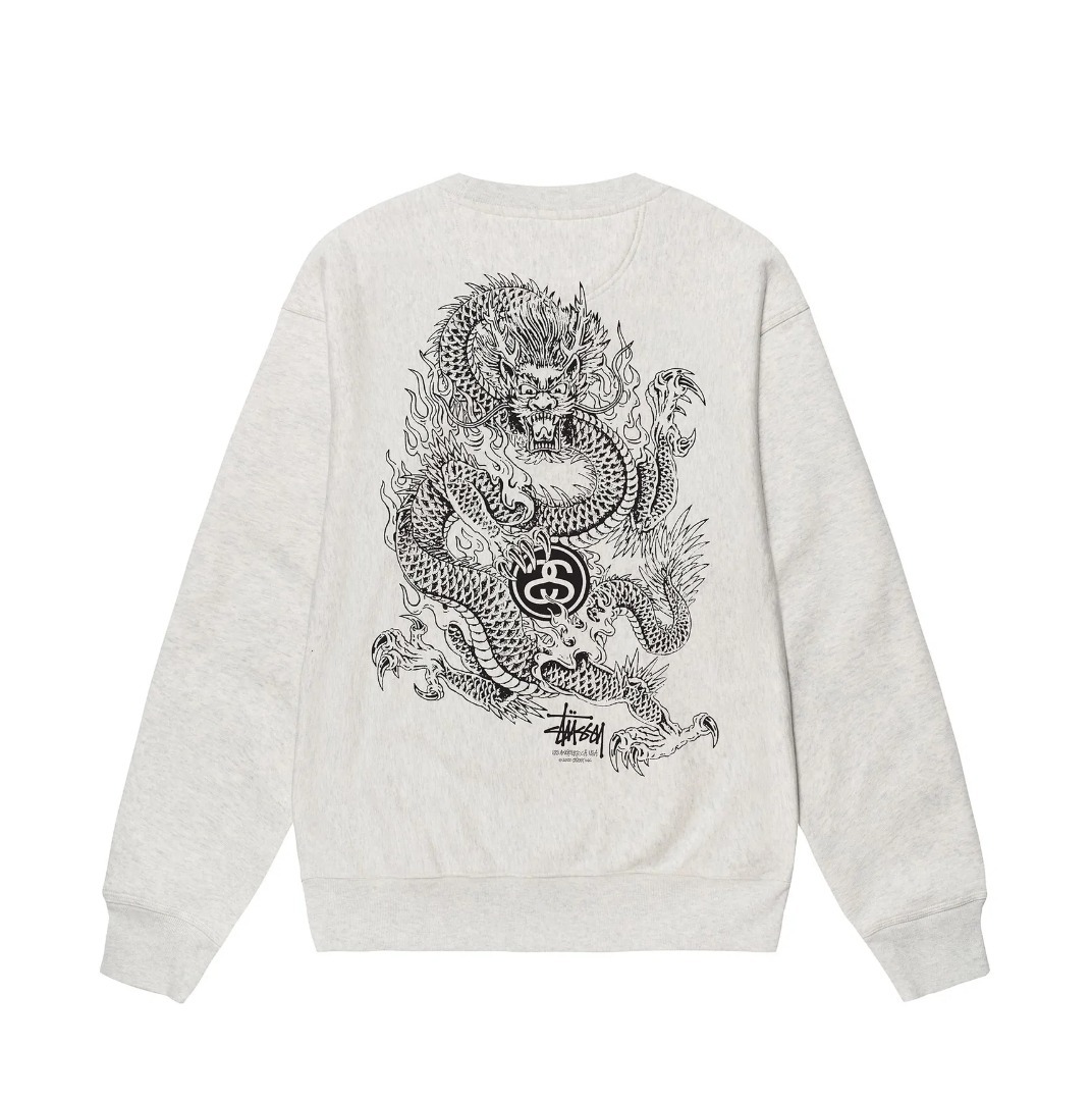 ☆人気☆【STUSSY】☆Stussy Dragon Cre.w☆Ash Heather☆ (STUSSY