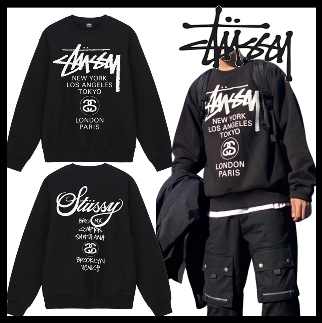 ☆送料・関税込☆Stussy☆Stussy World Tour Crew Black 2022