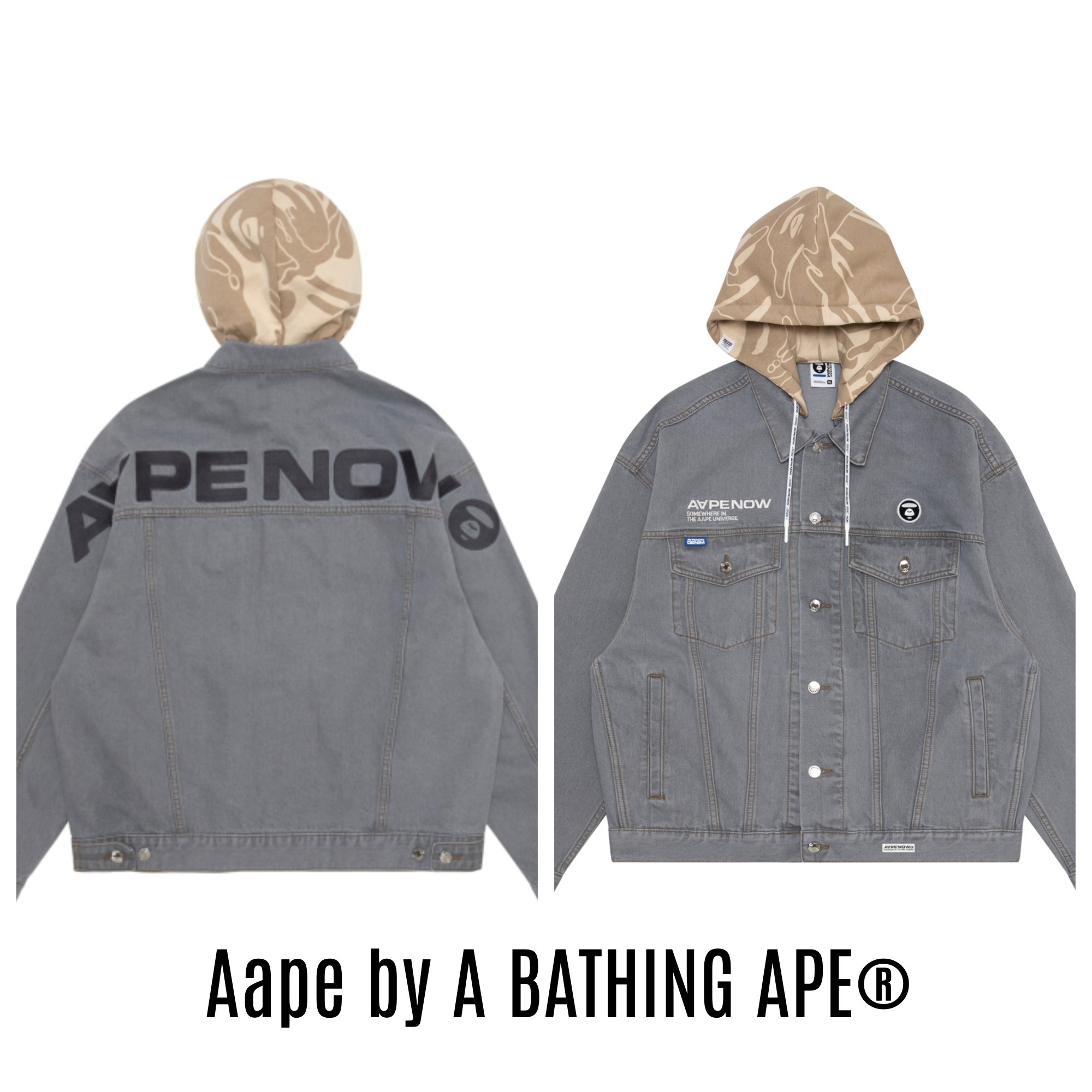 AAPE by A BATHING APE】カモ フード付き デニムジャケット ♪ (A