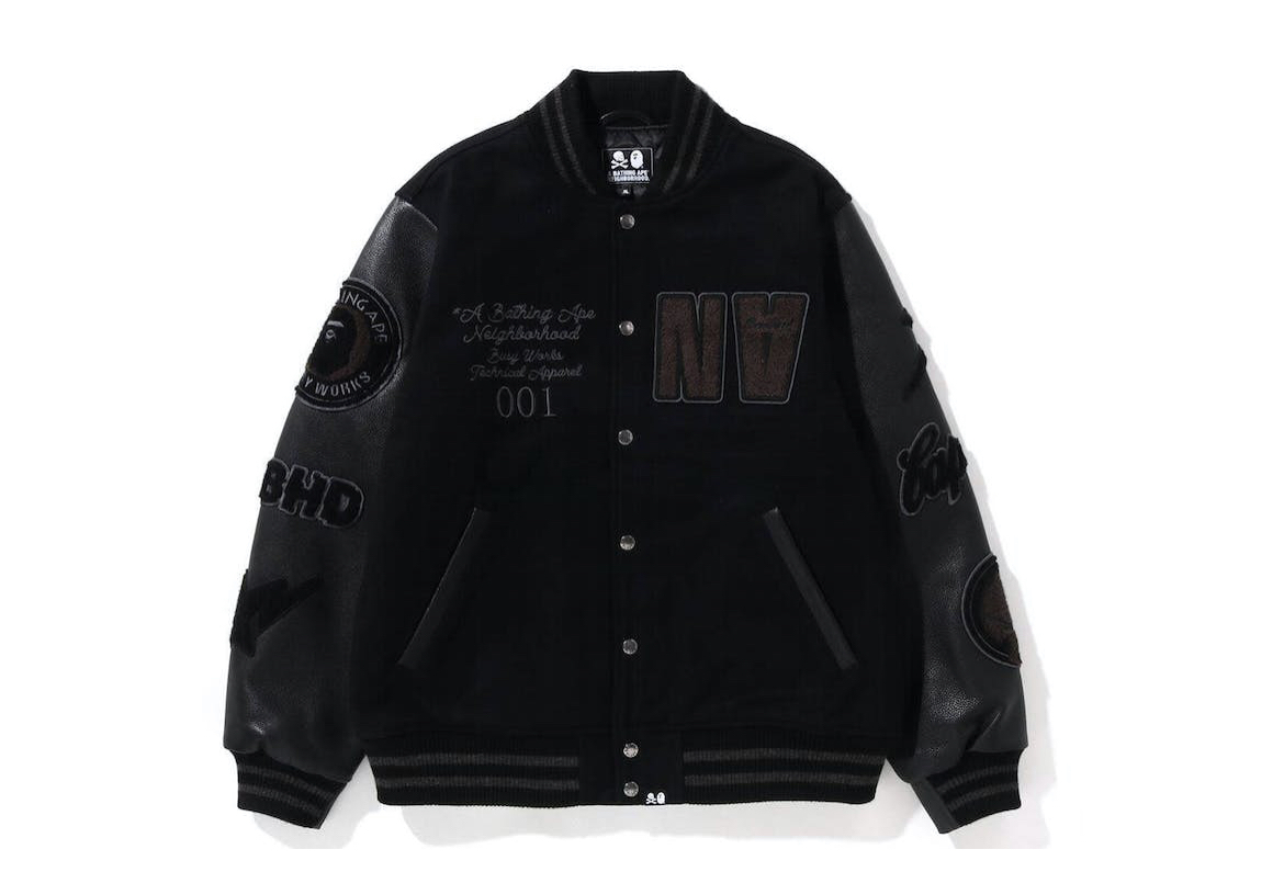 BAPE x Neighborhood Numbering Exclusive Varsity Jacket (A BATHING