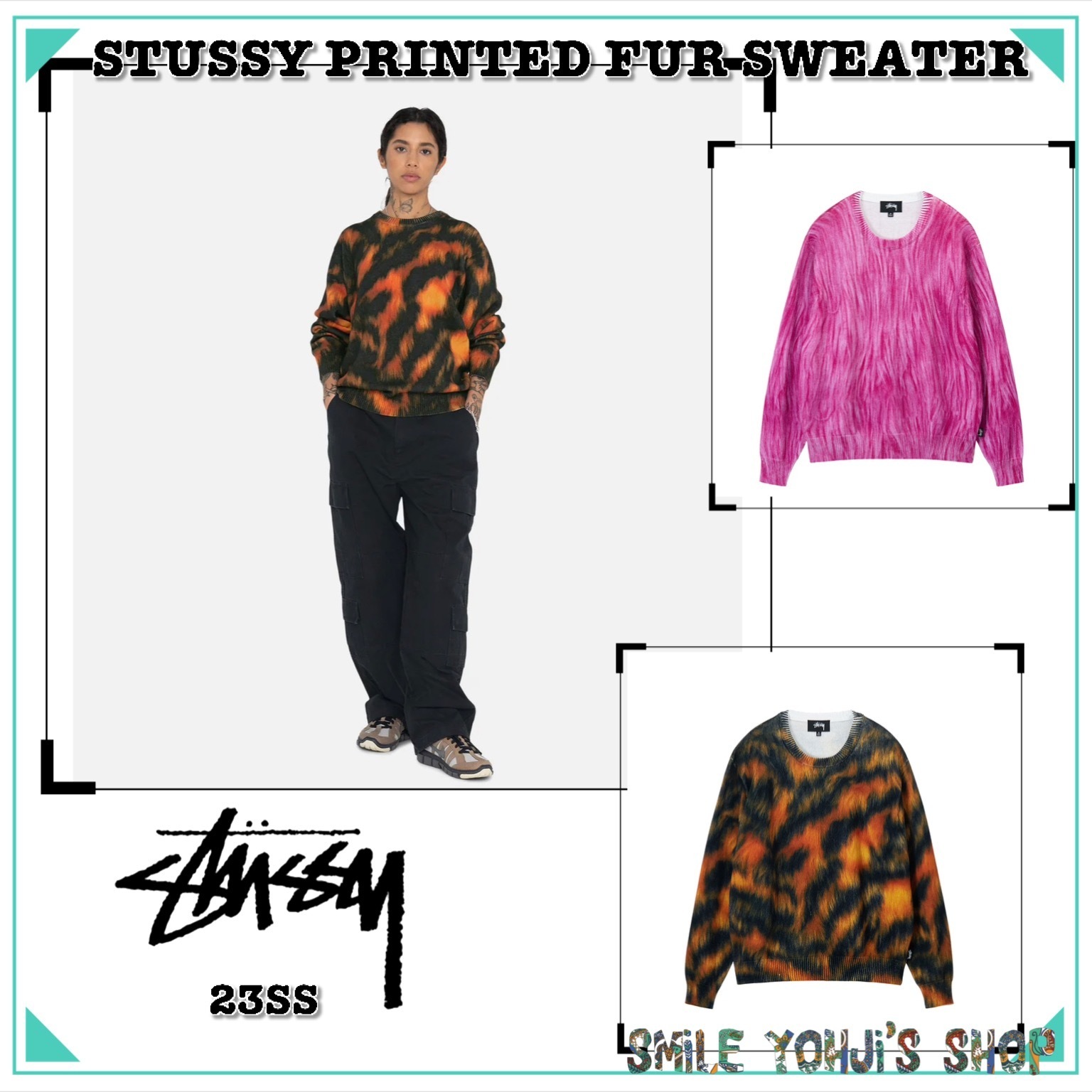 ☆23SS☆STUSSY PRINTED FUR SWEATER (STUSSY/ニット・セーター