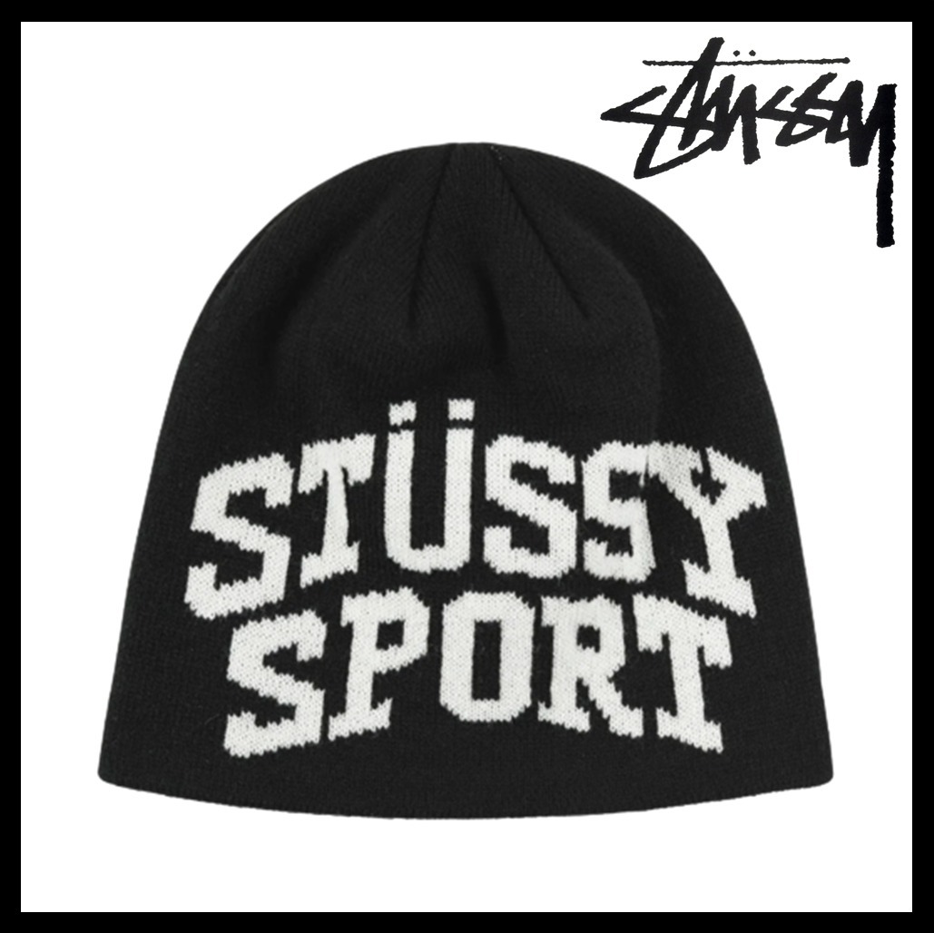 ☆送料 関税込☆Stussy☆SPORT JACQUARD SKULLCAP BEANIE☆Black