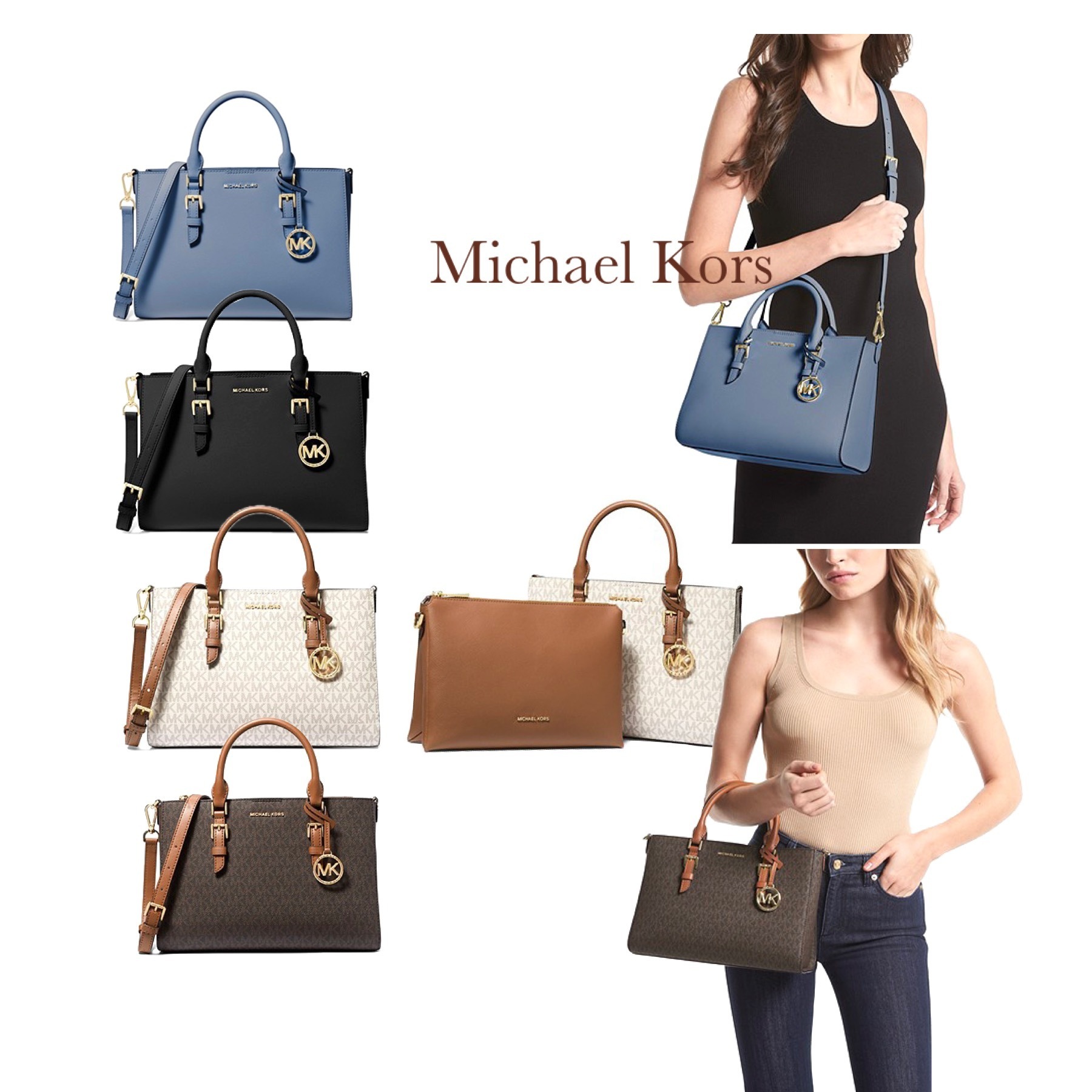 MICHAEL KORS】SALLY 2-in-1 ♪ MD サッチェル & ポーチ SET (Michael